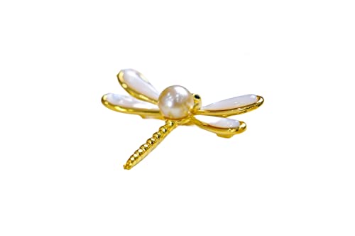 Cusstally Sea Light Golden Pearl Brosche, for Damen, runde Perle 8-9 mm Schmuck, Damen-Accessoires-Brosche Schmuck Geschenk von Cusstally