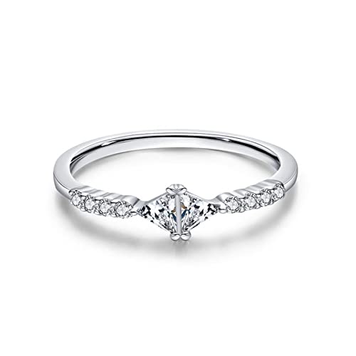 Cusstally Verlobungsring-Set for Damen, Schmuckringe for Damen Geometrischer Zirkonring Silber for Jubiläum Statement-Ringe (Size : 8) von Cusstally