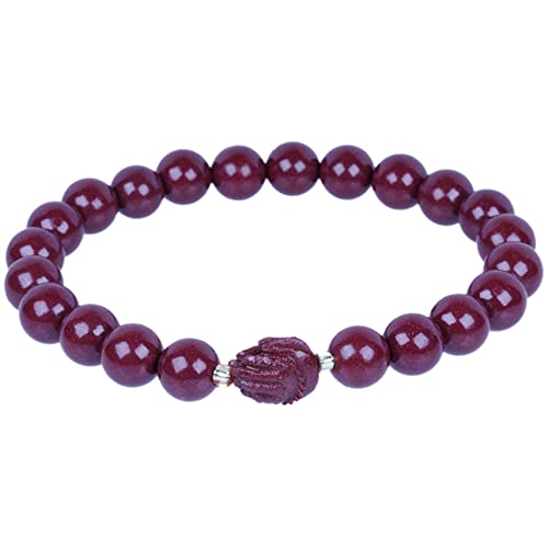 Natürliches Zinnober-Armband Feng Shui Armband Natürliche Heilung Edelstein Armband Zinnober Wohlstand Armband 6/8mm Perlen Armband for Damen Herren Kürbis/Wu Lou Charm Armband Amulett for Schutz,Kürb von Cusstally