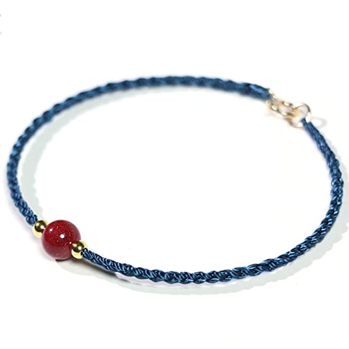 Natürliches Zinnober-Armband Feng Shui Armband Naturedelstein Armband Zinnober Kristall Armband 6mm Glücksbringer Armband for Damen Herren Reiki Heilkristall Chakra Meditation Amulett for Schutz,Rot,1 von Cusstally