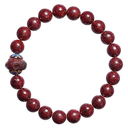 Natürliches Zinnober-Armband Feng Shui Wealth Armband Natur Rot Lila Zinnober Heilkristall Armband Wehrt Böse Geister An Gewinnt Glücksgeld Geschenk Armreif for Frauen/Männer,C 8mm ( Color : A 6mm ) von Cusstally