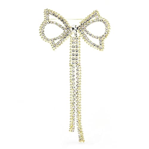 Pins Broschen for Röcke Pullover Schal Revers Hut Strass Quaste Bowknot ES for Damen Herren Party Casual Pins Schmuck Geschenk (Color : Gold) von Cusstally