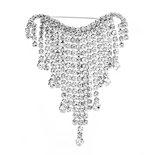 Pins Broschen for Röcke Pullover Schal Revers Hut Strass Wassertropfen Quaste Herz ES Frauen Bankett Party Büro Jahr Pins Schmuck Geschenk (Color : ORO) von Cusstally