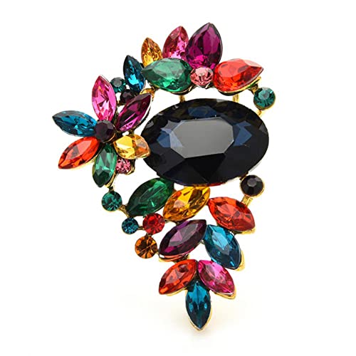 Zubehör Brosche Abzeichen Pins Praktische Broschen Kristall Blume ES for Frauen Classice 4-Farben Hochzeiten Party Büro Pins Schmuck Geschenk (Color : Multicolore) von Cusstally