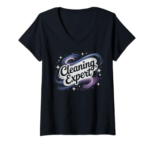 Damen Cool Cleaning EXPERT Service Housekeeping Squad Tidy Up Team T-Shirt mit V-Ausschnitt Damen Cool Cleaning EXPERT Service Housekeeping Squad Tidy Up Team T-Shirt mit V-Ausschnitt von Custodian Crew Best Ever Dust Clean Scrub Gag