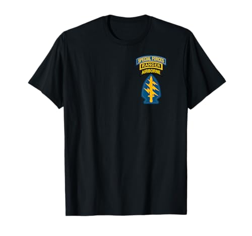 Custom Army Designs - US Special Forces Ranger Tab - 1.5 T-Shirt - Herren - Schwarz - S von Custom Army Designs