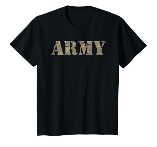Kids US Army Camo für Jungen, Mädchen, Söhne und Töchter T-Shirt von Custom Army Designs