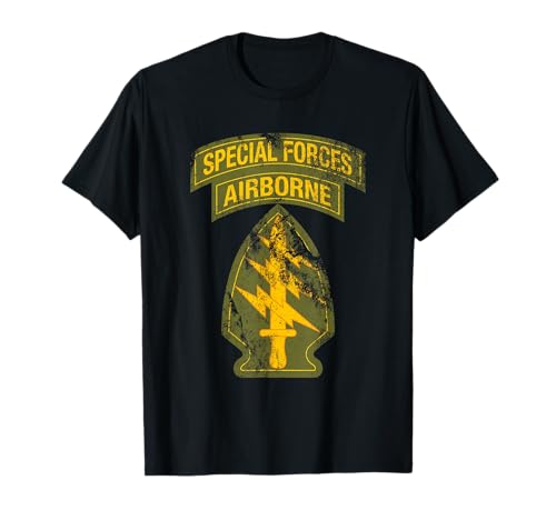 US Special Forces – SF Green Beret Patch & Tab OD Green T-Shirt von Custom Army Designs