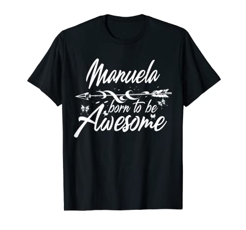 Manuela Geschenk Name Lustig Personalisierte Frauen Geburtstag Witz T-Shirt von Custom Christmas Mom Wife Girl Mothers Day Born Co