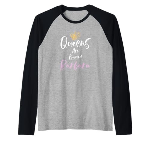 Barbara Name Queen Personalisierte Frauen Mädchen Niedlich Rosa Schwarz Raglan Barbara Name Queen Personalisierte Frauen Mädchen Niedlich Rosa Schwarz Raglan von Custom Name Tags for Women