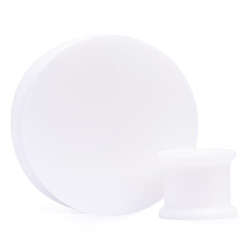 Custom Plugs Solider weißer Silikon-Ohrstecker, 34mm, Silikon, Kein Edelstein von Custom Plugs