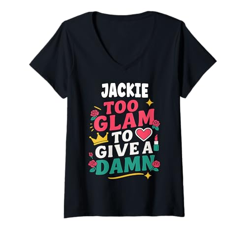 Damen Jackie Personalized Women's Gift Custom Jackie T-Shirt mit V-Ausschnitt Damen Jackie Personalized Women's Gift Custom Jackie T-Shirt mit V-Ausschnitt von Custom T-shirt With JACKIE Name Birthday Gift