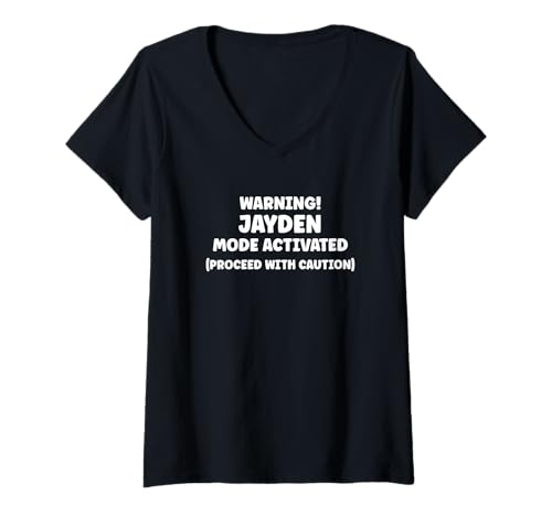 Damen Jayden Personalized Women's Gift Custom Jayden T-Shirt mit V-Ausschnitt von Custom T-shirt With JAYDEN Name Birthday Gift