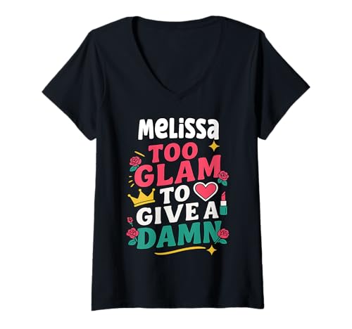 Damen Melissa Personalized Women's Gift Custom Melissa T-Shirt mit V-Ausschnitt Damen Melissa Personalized Women's Gift Custom Melissa T-Shirt mit V-Ausschnitt von Custom T-shirt With MELISSA Name Birthday Gift