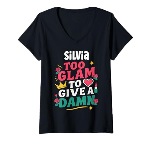 Damen Silvia Personalized Women's Gift Custom Silvia T-Shirt mit V-Ausschnitt Damen Silvia Personalized Women's Gift Custom Silvia T-Shirt mit V-Ausschnitt von Custom T-shirt With SILVIA Name Birthday Gift