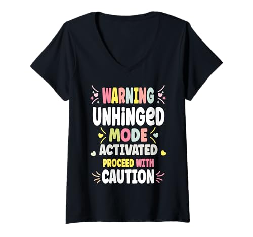 Damen UNHINGED Personalisiertes Frauengeschenk Custom UNHINGED T-Shirt mit V-Ausschnitt Damen UNHINGED Personalisiertes Frauengeschenk Custom UNHINGED T-Shirt mit V-Ausschnitt von Custom T-shirt With UNHINGED Name Birthday Gift