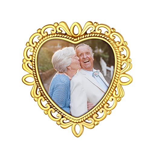 Custom4U Damen Brosche Pins Personalisierter Herz Foto Brosche Anstecker Memorial Foto Brosche Anstecknadel mit Eigenem Namen Gravur für Damen Frauen Mädchen von Custom4U