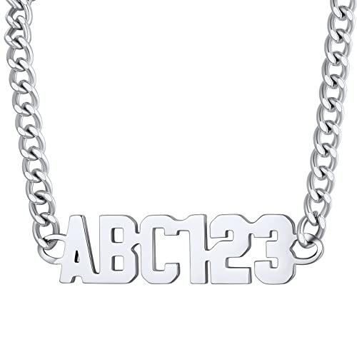 Custom4U Anpassbare Namenskette Damen Herren Halskette mit Wunschname Edelstahl 4mm Damenkette Glieder Halskette 46cm lang von Custom4U