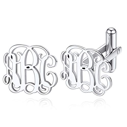 Custom4U Personalisierte Herren Manschettenknöpfe Cufflinks mit Textgravur Edelstahl 2X Manschettenknöpfe Silber für Männer Hochzeit Cufflinks für besondere Anlässe von Custom4U