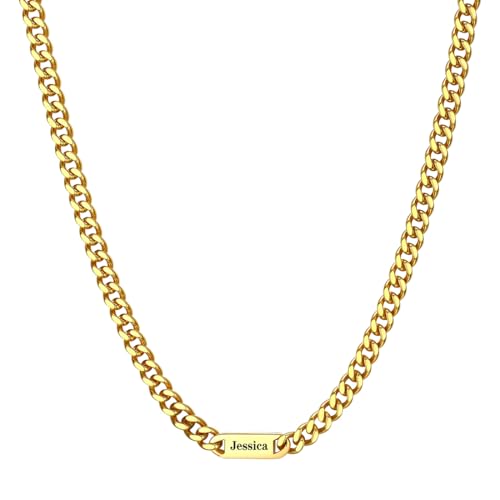 Custom4U Personalisierte Kette, Halzketten Männer Gold Edelstahl Mit Namen Kette Geschenke für Männer Custom4U Personalisierte Kette, Halzketten Männer Gold Edelstahl Mit Namen Kette Geschenke für Männer von Custom4U