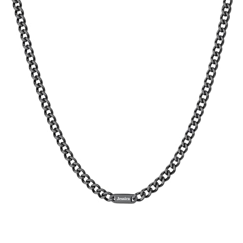 Custom4U Personalisierte Kette, Halzketten Männer Schwarz Edelstahl Mit Namen Kette Geschenke für Männer Custom4U Personalisierte Kette, Halzketten Männer Schwarz Edelstahl Mit Namen Kette Geschenke für Männer von Custom4U