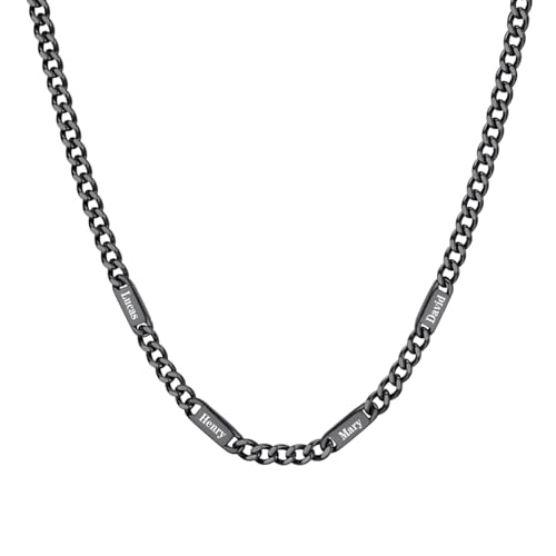 Custom4U Personalisierte Kette Herren, Halskette Schwarz Edelstahl Kubanische Halskette Schmuck Geschenk Herren Damen Custom4U Personalisierte Kette Herren, Halskette Schwarz Edelstahl Kubanische Halskette Schmuck Geschenk Herren Damen von Custom4U