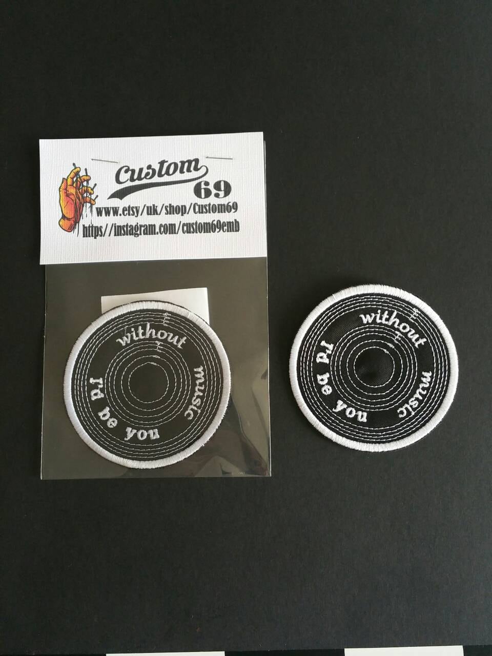 Ohne Musik. . Ich Wär Du Schallplatten Aufnäher. Für Musikliebhaber. Gestickter Aufnäher Zum Aufbügeln.kann Auch Angenäht Werden von Custom69