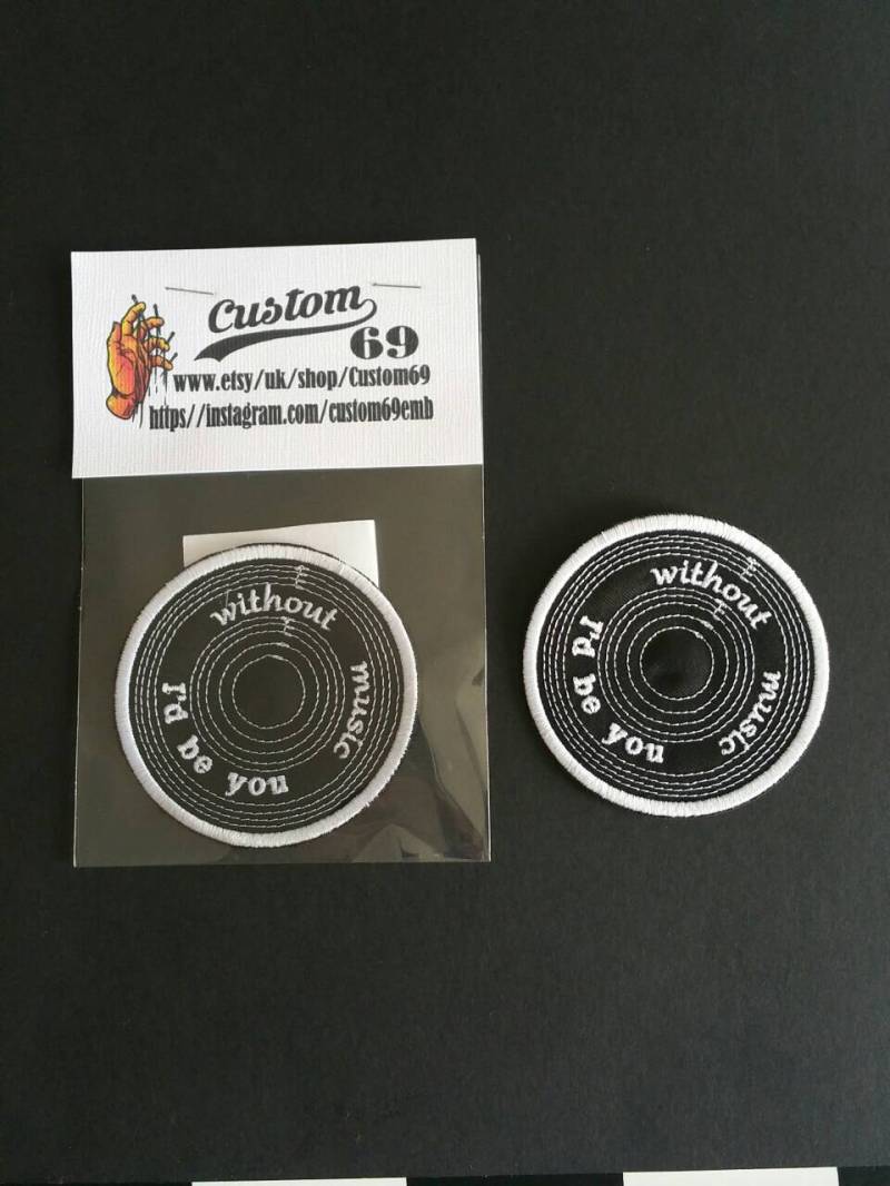 Ohne Musik. . Ich Wär Du Schallplatten Aufnäher. Für Musikliebhaber. Gestickter Aufnäher Zum Aufbügeln.kann Auch Angenäht Werden von Custom69