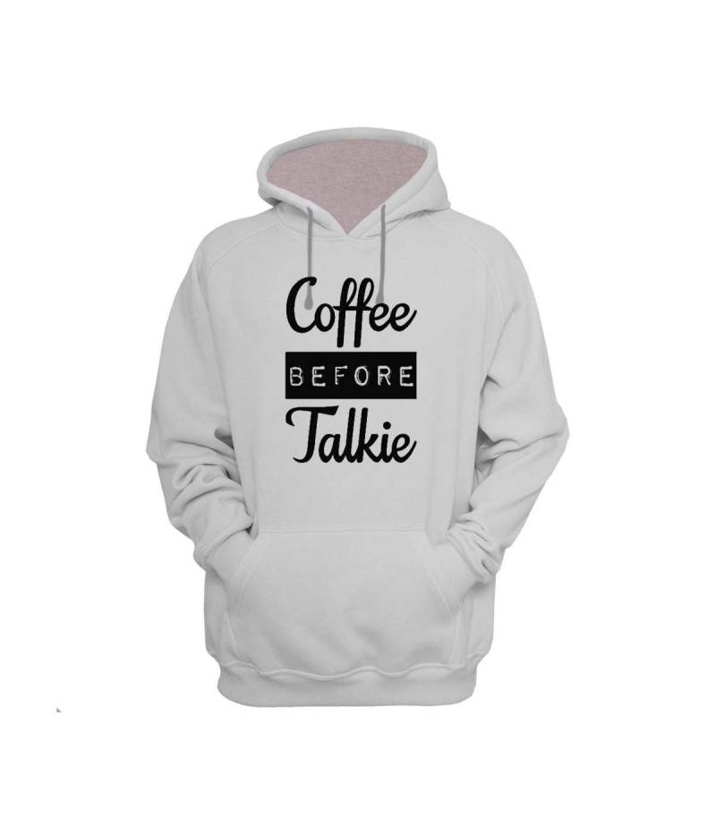 Coffee Before Talkie Sweatshirt Hoodie Funny Design Männer/Frauen Unisex Weiß Weicher Baumwoll von CustomApparelHouse
