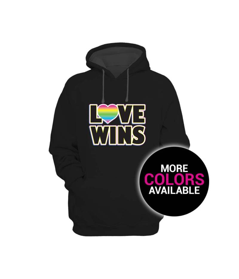 Liebe Gewinnt Neon Buntes Sweatshirt Hoodie Männer/Frauen Unisex Weiß Schwarz Soft Cotton Polyester von CustomApparelHouse