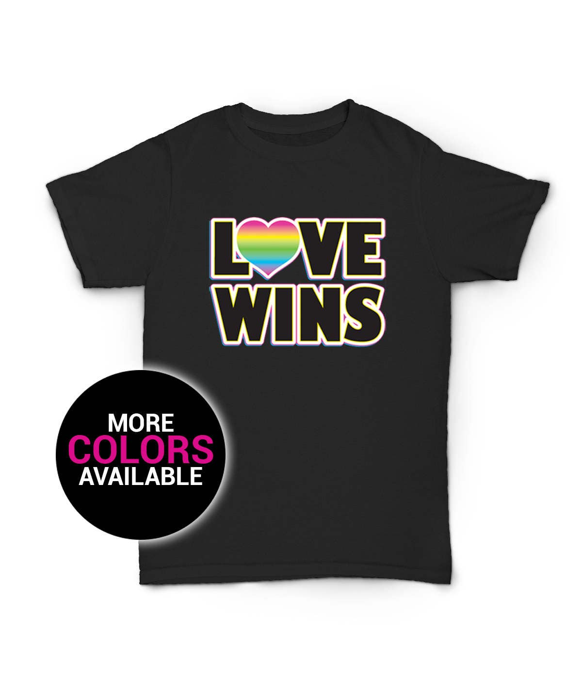 Liebe Gewinnt Neon Buntes T-Shirt Lustiges Design Männer/Frauen Unisex Weiß Schwarz Weiche Baumwolle von CustomApparelHouse