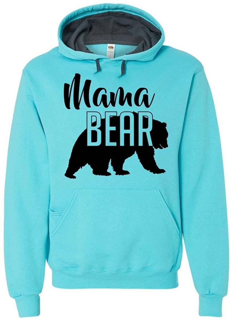 Mama Bär Kapuzenpullover Hoodie Damen Weiß Schwarz Viele Farben Weich Baumwolle/Polyester Sweatshirt Geschenkidee Muttertag von CustomApparelHouse