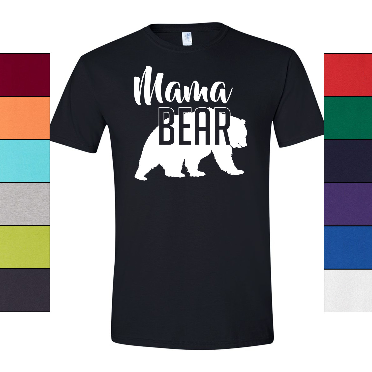 Mama Bär T-Shirt Lustiges Design Frauen Viele Farbe Gildan Weiche Baumwolle Muttertagsgeschenk, Geburtstagsgeschenk Für Schwangere Mutter von CustomApparelHouse