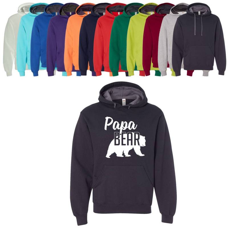 Papa Bär Sweatshirt Hoodie Weiß Schwarz Viele Farben Weich Baumwolle/Polyester Geschenkidee Vatertag Pop von CustomApparelHouse