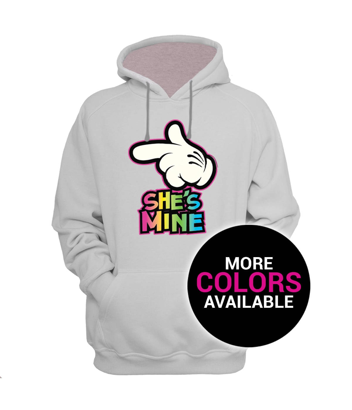 She's Mine Hoodie Sweatshirt Neon Cartoon Hand Design Männer Frauen Unisex Mehrere Farben Weiche Baumwolle Geschenk Individuelle Freund Freundin von CustomApparelHouse
