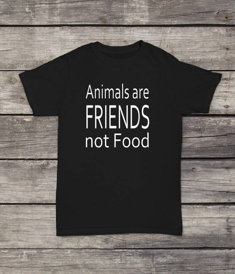 Tiere Sind Freunde, Nicht Essen T-Shirt Vegan Fleisch Vegetarier Liebhaber Lustiges Design Männer Frauen Unisex Viele Farben Gildan Weiche Baumwolle von CustomApparelHouse