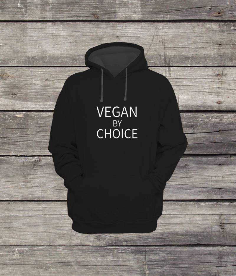 Vegan By Choice Sweatshirt Hoodie Design Herren/Frauen Unisex Weiß Schwarz Weich Baumwolle Geschenk Für Veganer von CustomApparelHouse