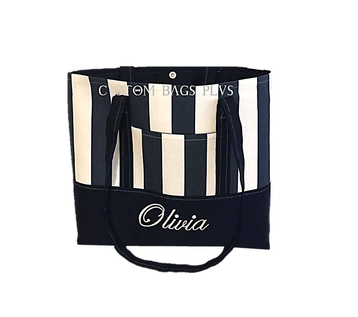 Monogrammed Strand Tragetasche Große 7-Pocket Travel Tote Bag von CustomBagsPlus