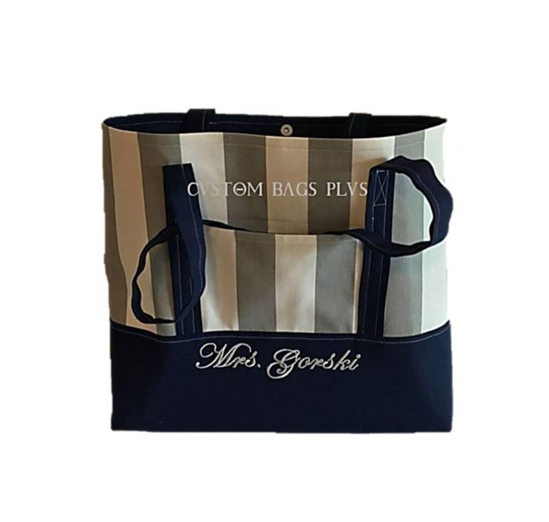 Strand Tragetasche Für Frau-16 Zoll Öffnung-7 Taschen-Große Lehrer Mit Tasche-Baby Strandtasche Tote-Reisetasche Außentasche von CustomBagsPlus