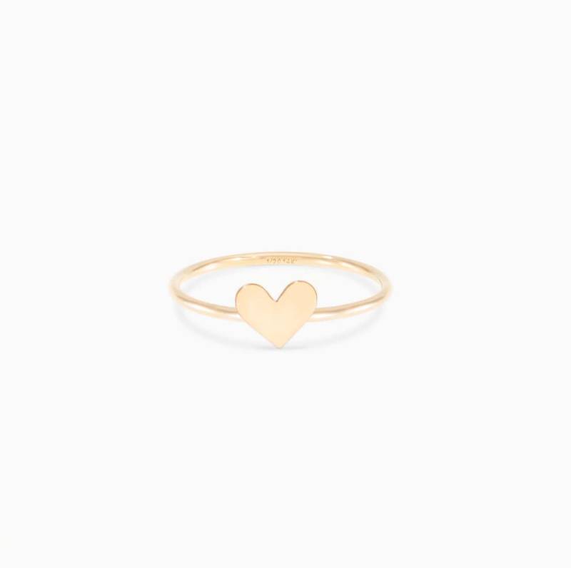 Zierlicher Herz Ring, Personalisierter Ring in Sterling Silber, Gold + Rosegold, Geschenk Für Mama, Schmuck Frauen von CustomBrites