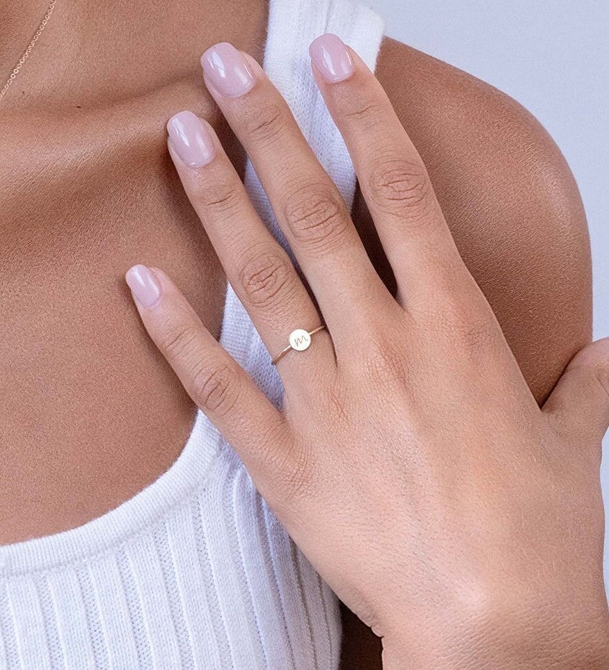 sterling Silber, Gold + Roségold Ring Mit Gravur, Geschenk Für Mama, Schmuck Frauen von CustomBrites