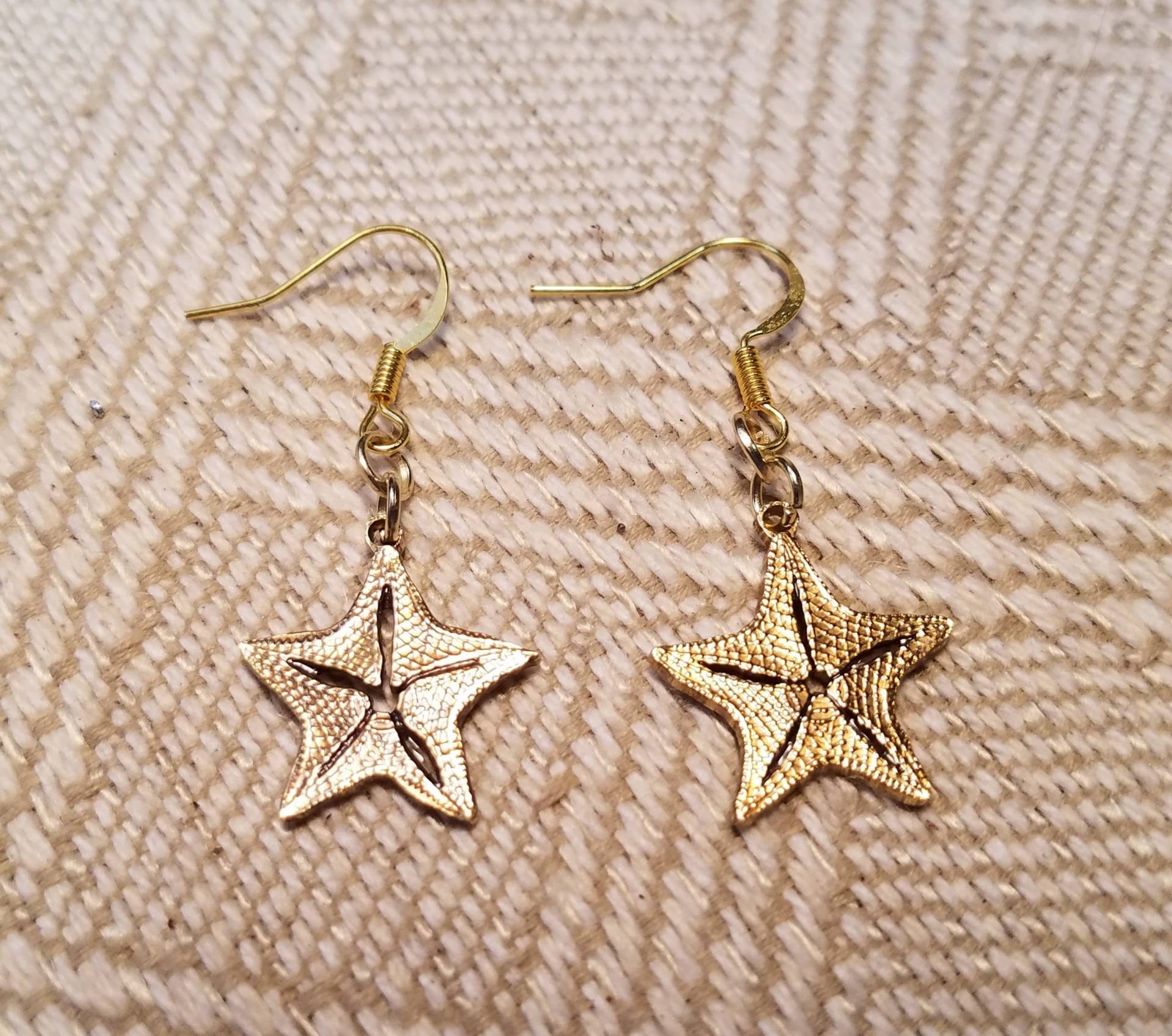 Seestern Ohrringe, Bahama Penny, Cut Münze Schmuck, Handwerker Baumeln Boho Handgemachter Schmuck von CustomCoinCutter