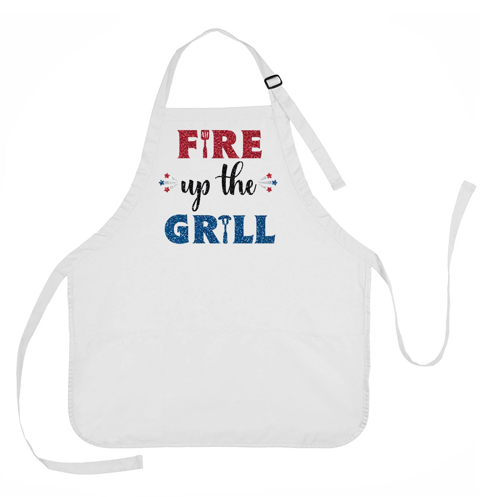 Fire Up The Grill Schürze 4Th Of Jul Grillschürze Aus Baumwollpolygemisch von CustomDesignsbyCycam