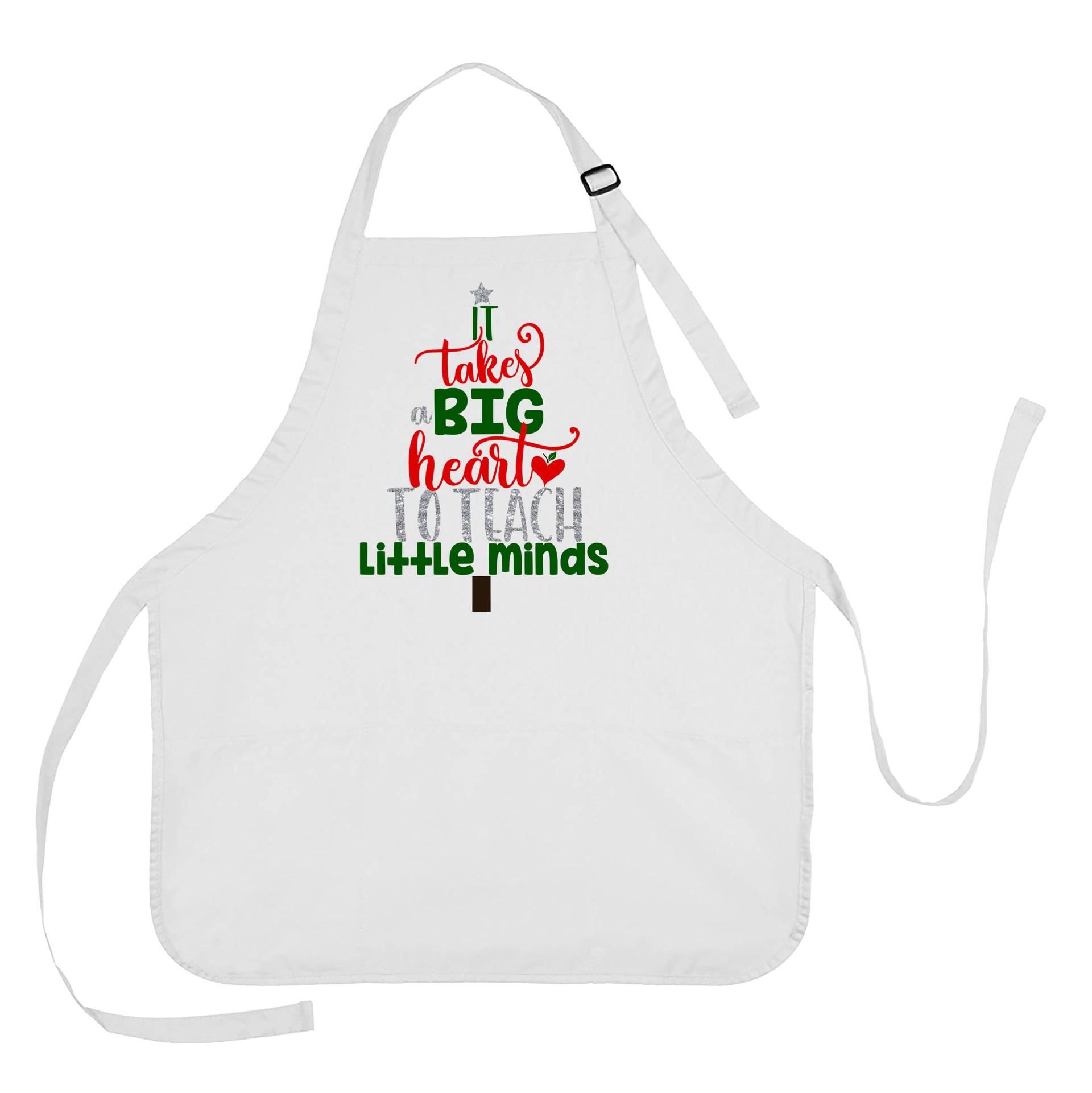 Lehrer Weihnachtsschürze "Big Heart To Teach Little Minds" Cotton Poly Blend." von CustomDesignsbyCycam