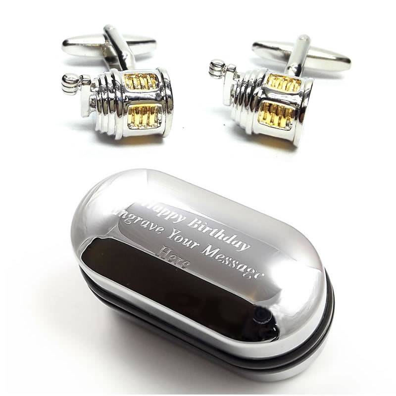 Angelgeschenke, Manschettenknöpfe Mit Gravur Für Herren | x2Psn125 - Manschettenknöpfe, Originelle Personalisierte Manschettenknopfbox von CustomGiftCoUK