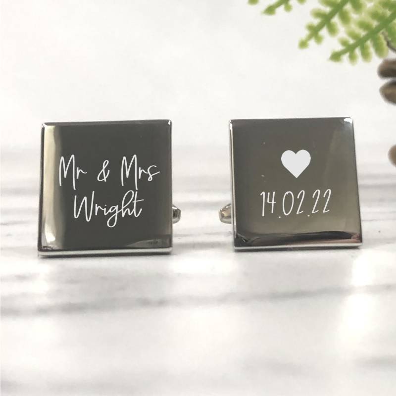 Manschettenknöpfe Mit Gravur - Personalisierte Geschenkbox Erhältlich von CustomGiftCoUK