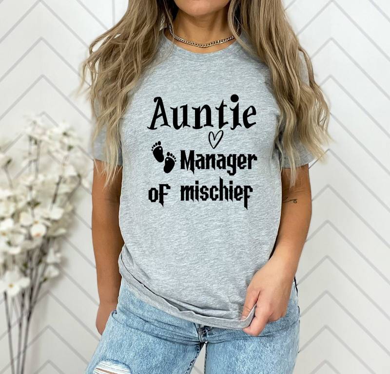 Aunt Manager Of Mischief Shirt, Mother's Day Gift Funny Wizard Family Matching Shirt Aunt Manager Of Mischief Shirt, Mother's Day Gift Funny Wizard Family Matching Shirt von CustomGiftFairy