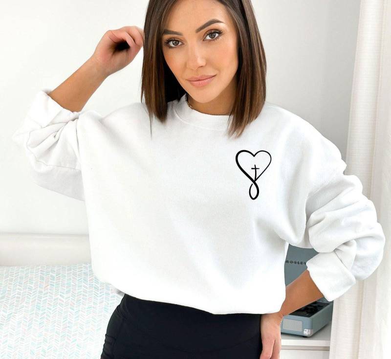 Heart Cross Pocket Sweatshirt, Minimalist, Blessed Gift, Christian Religious Gift For Christian, Jesus Sweatshirt Heart Cross Pocket Sweatshirt, Minimalist, Blessed Gift, Christian Religious Gift For Christian, Jesus Sweatshirt von CustomGiftFairy
