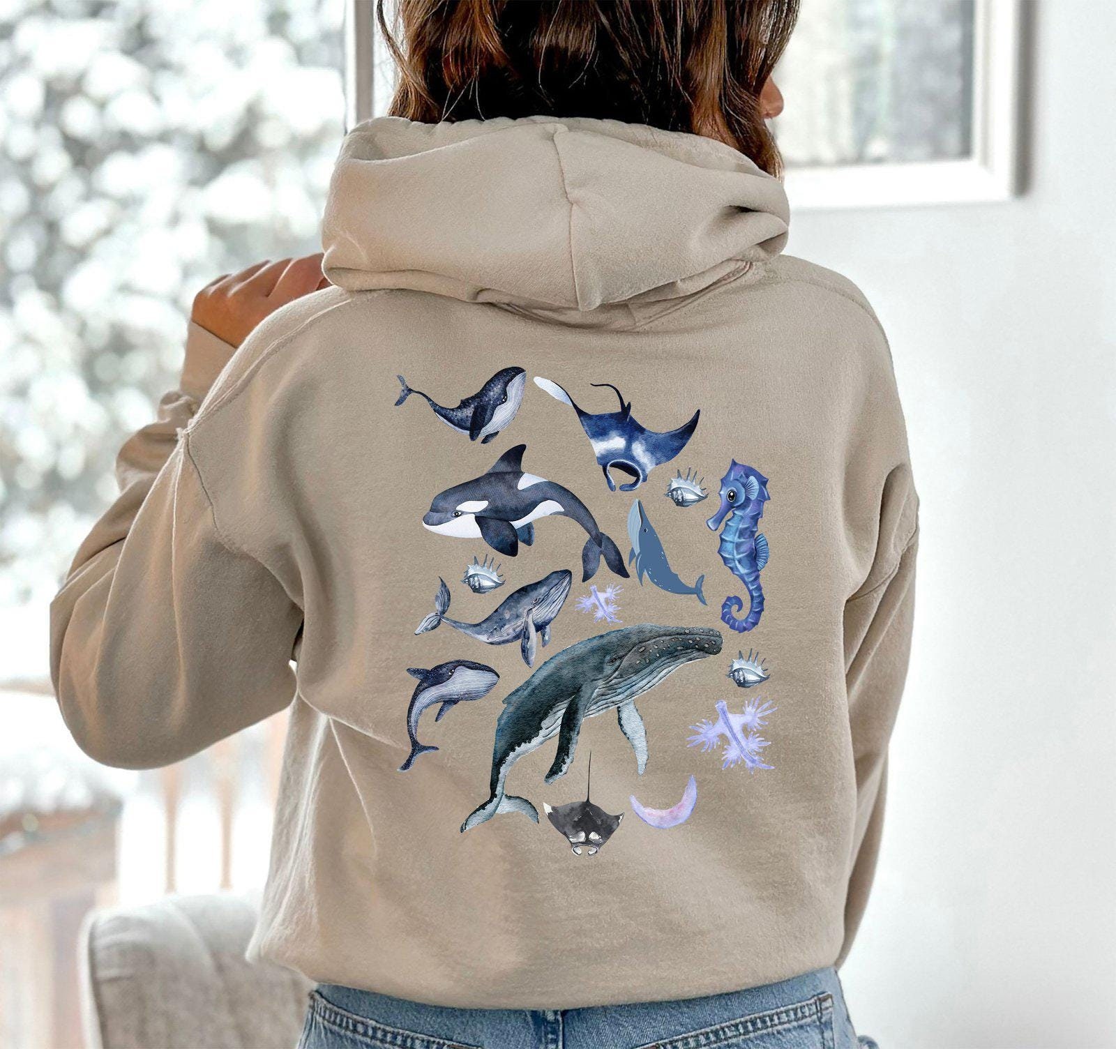 Underwater Sea Animal Vintage Hoodie, Summer Sweatshirt, Shark Lover Nature Gift, Ocean Conservation Hoodie Underwater Sea Animal Vintage Hoodie, Summer Sweatshirt, Shark Lover Nature Gift, Ocean Conservation Hoodie von CustomGiftFairy