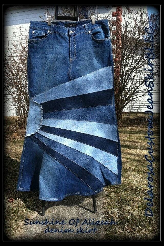 Delarosa Sonnenschein Alizeah Jeansrock Benutzerdefinierte Ihre Größe Wählen Sie Und Länge 0 1 2 4 6 8 10 12 14 16 18 20 22 24 26 von CustomJeanSkirts